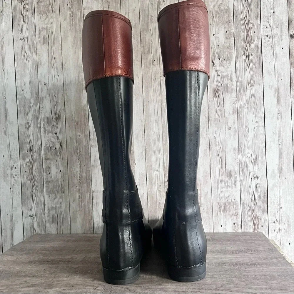 Tory Burch Diana Classic Wellies Rain Boots Heritage Preppy Size 7